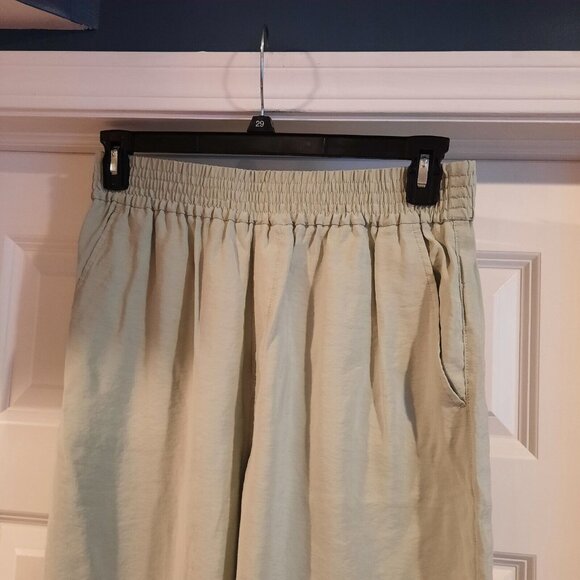 Madewell Carley Wide Leg Pant Womens Medium Pale Green Minimalist Softdrape FLAW - Picture 2 of 15